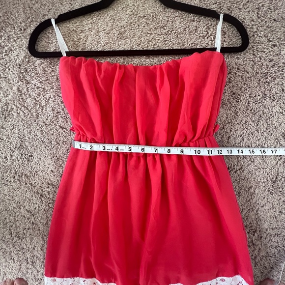 Bright Coral And Lace Maxi Dress - Picture 4 of 6